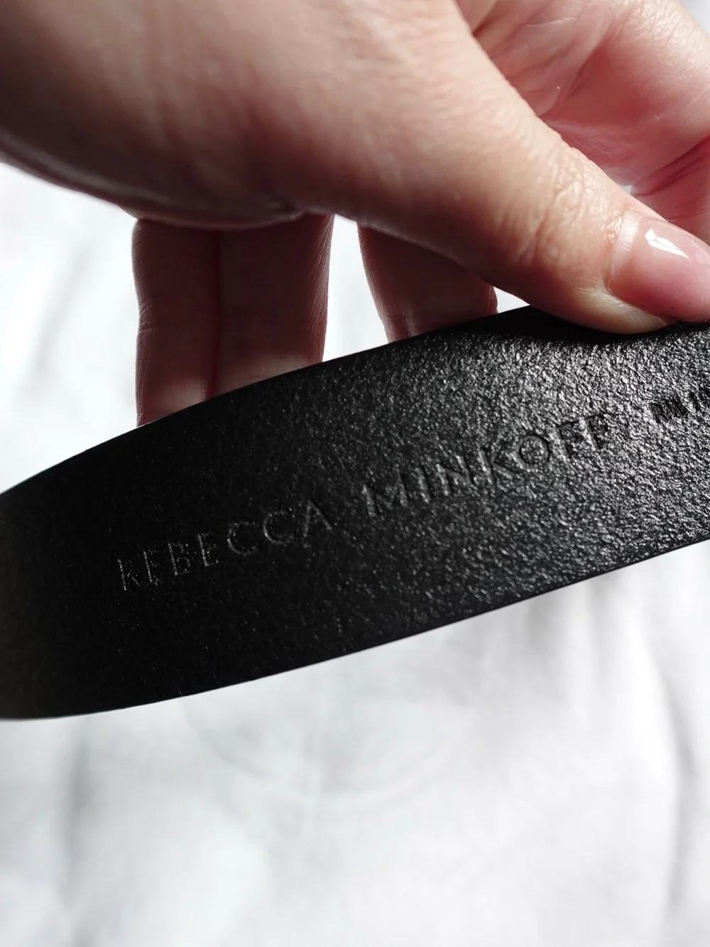Rebecca Minkoff Black Polished Silver 38 mm Belt Women's Size XS